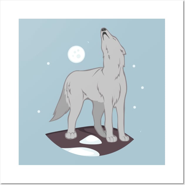 Howling Arctic Wolf Wall Art by SakuraDragon